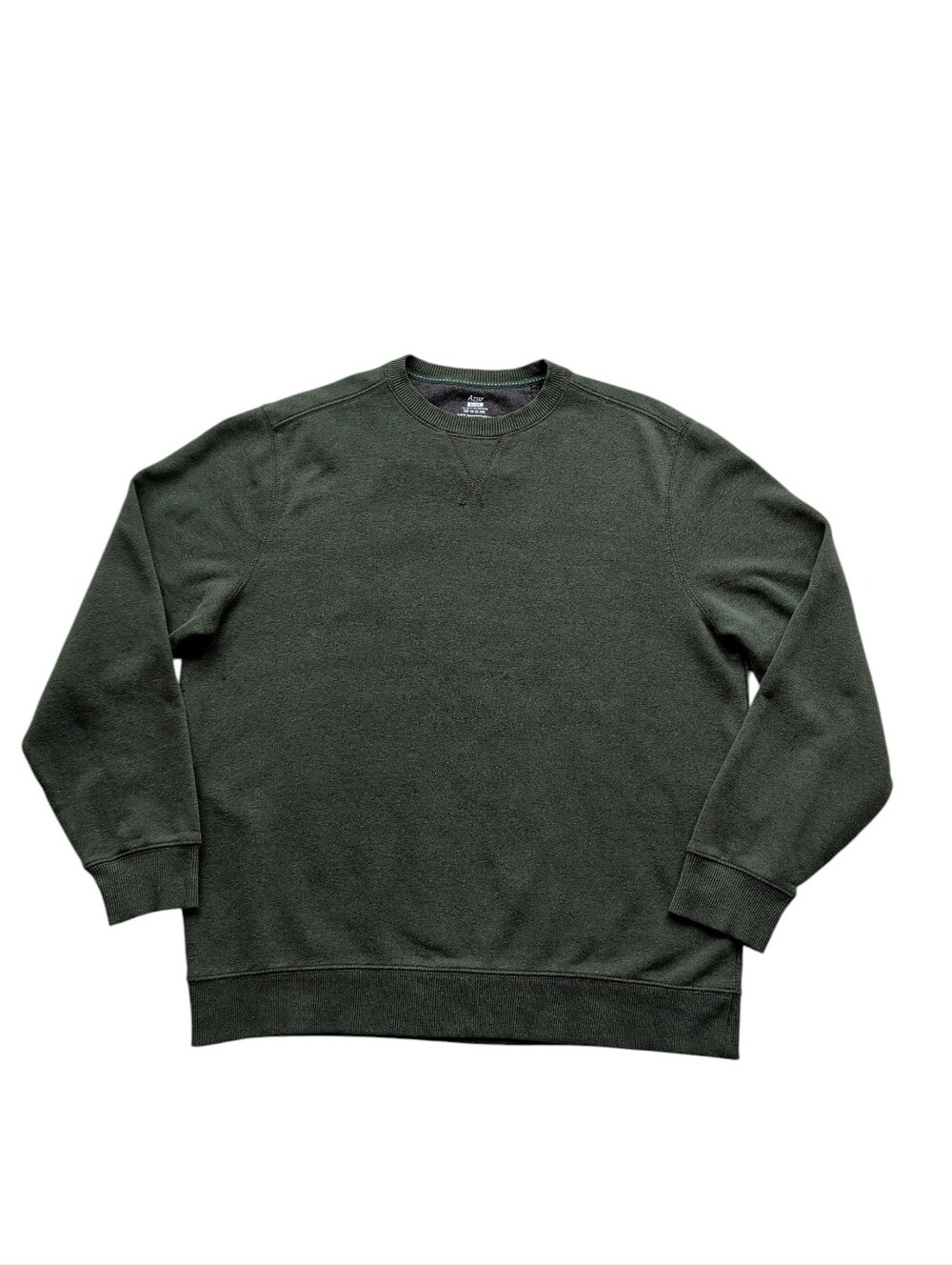 Azur Long Sleeve Fleece Crewneck Sweatshirt LARGE Olive Green